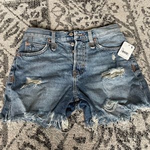 Free People MKai Cut Off Jean Shorts Shout and Twist Size 24